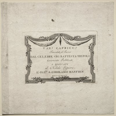 Çeşitli Kaprisler: Başlık Sayfası by Giovanni Battista Tiepolo