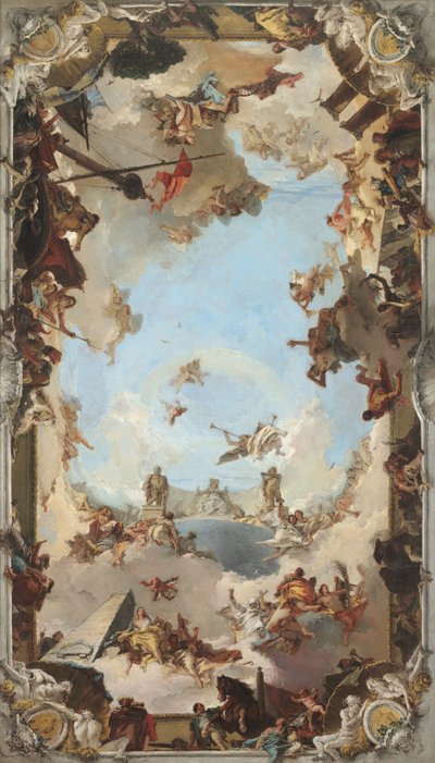 Charles III, 1762 Altında İspanyol Monarşisinin Zenginliği ve Yararları. by Giovanni Battista Tiepolo