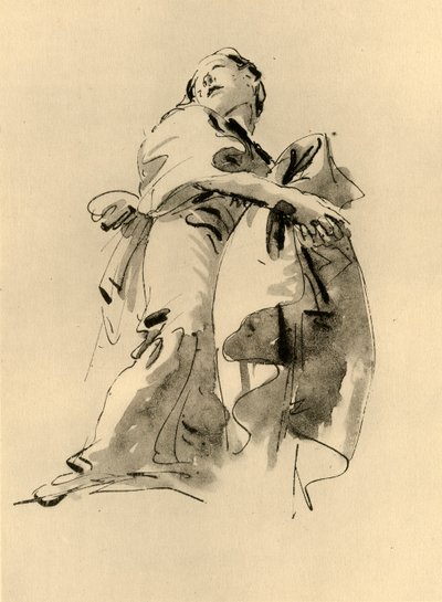 Sağa eğilen ama yukarıya bakan kadın, 18. yüzyılın ortaları, 1928 by Giovanni Battista Tiepolo
