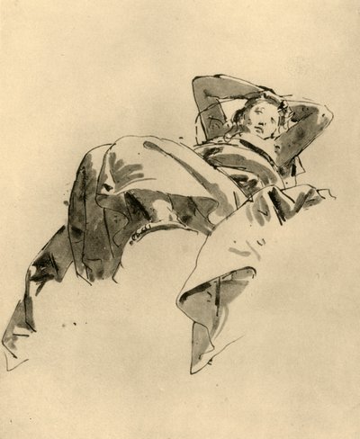 Dinlenen kadın, 18. yüzyılın ortaları, 1928 by Giovanni Battista Tiepolo