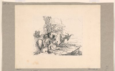 Vari Capricci'den Bebek Satirli Kadın by Giovanni Battista Tiepolo
