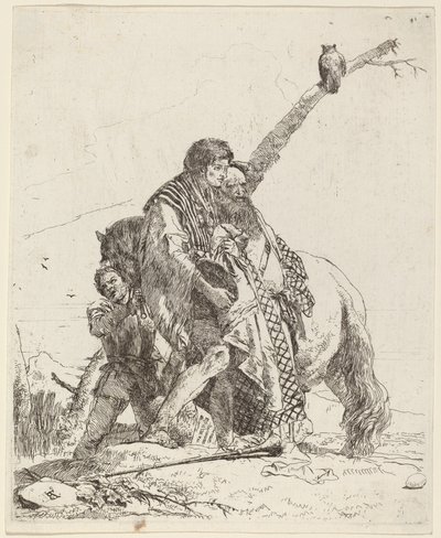 Atlı Gençlik, Adaçayı ve Görevlisi by Giovanni Battista Tiepolo