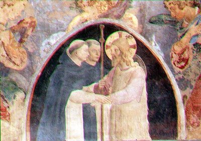 İsa, iki Dominik rahibini karşılıyor, lunette (fresk) (78936 detayı) by Giovanni Battista Vanni