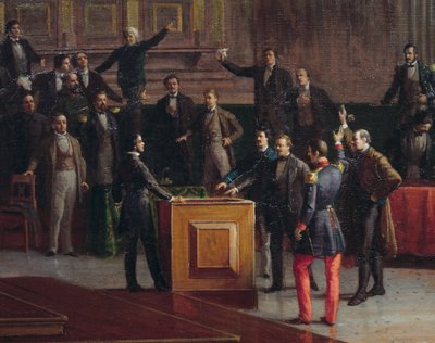 Geçici Venedik hükümeti, acı sona direnişi seçiyor (1849), Giovanni Battista Della Libera tarafından resim by Giovanni Battista della Libera