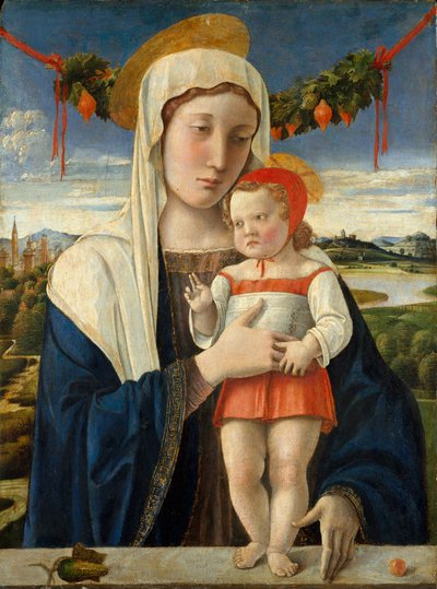 Madonna ve Çocuk, c.1470 (ahşap üzerine tempera, yağ ve altın) by Giovanni Bellini