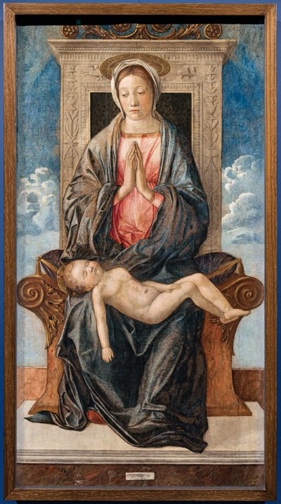 Uyuyan bebeği olan Madonna, Giovanni bellini, c.1470. by Giovanni Bellini