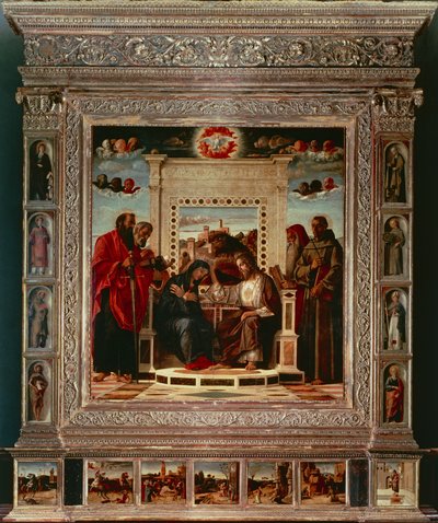 Pesaro Sunağı, Giovanni Bellini (1431-36 - 1516), tuval üzerine yağlı boya, 262x240 cm, detay, yaklaşık 1475 by Giovanni Bellini