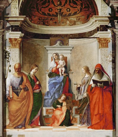 Sacra Conversazione (tuval üzerine resim) by Giovanni Bellini