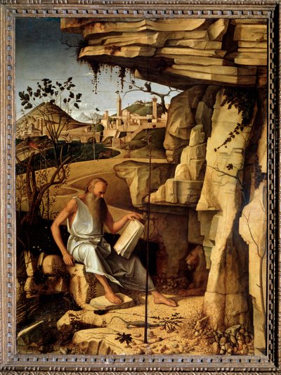 Çölde Aziz Jerome Tablo Giovanni Bellini dit il Giambellino tarafından (yaklaşık 1430-1516) 1479 Dim 145x114 cm Palazzo Pitti Floransa by Giovanni Bellini