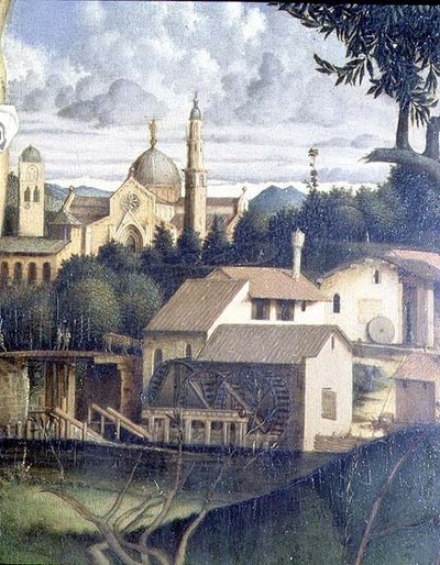 Çarmıha Gerilme, arka planda mimari detay (ayrıca bakınız 87046, 87045, 87090) c.1505 (panel) by Giovanni Bellini