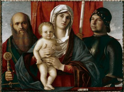 Aziz Paul ve Aziz George arasında çocuklu Bakire Resim Giovanni Bellini dit il Giambellino tarafından by Giovanni Bellini