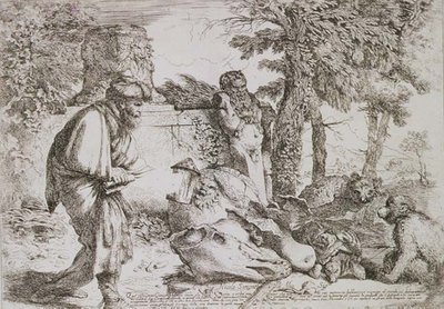 Dürüst Bir Adam Arayan Diogenes (gravür) by Giovanni Benedetto Castiglione