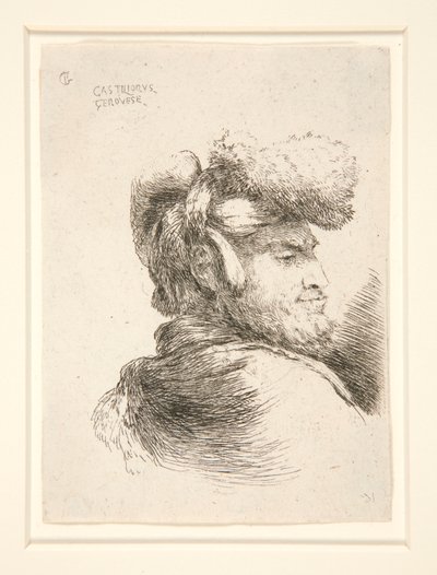 Profildeki Bir Adam, Les petites tetes d dizisinden sağa döndü by Giovanni Benedetto Castiglione