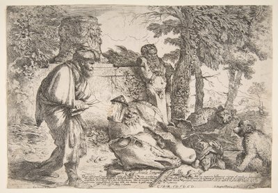 Dürüst bir adam arayan Diogenes, M.Ö. 1645-47. by Giovanni Benedetto Castiglione