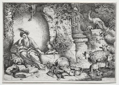 La Melancolie, c. 1660-1665. by Giovanni Benedetto Castiglione