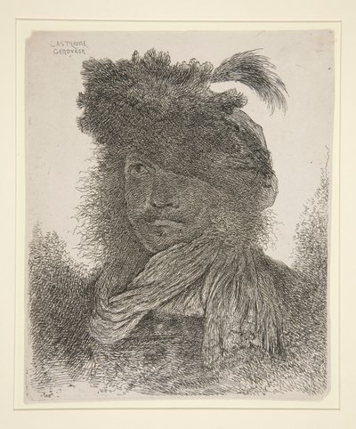 Yüzü gölgede ileriye bakan adam by Giovanni Benedetto Castiglione