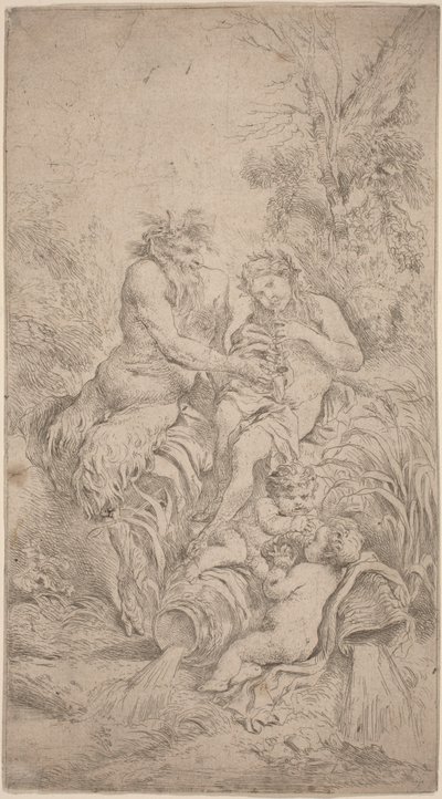 Pan ve Olimpos by Giovanni Benedetto Castiglione