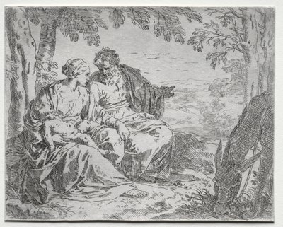 Mısır'a Uçuşta Dinlenme by Giovanni Benedetto Castiglione