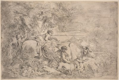 Sürülerini Takip Eden Çobanlar by Giovanni Benedetto Castiglione