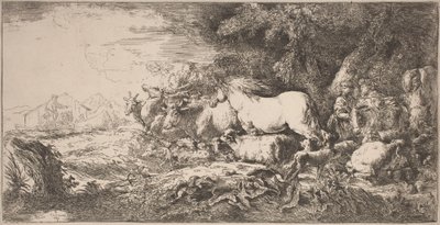 Gemiye Doğru Giden Hayvanlar by Giovanni Benedetto Castiglione