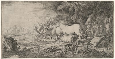 Gemiye Doğru Giden Hayvanlar by Giovanni Benedetto Castiglione