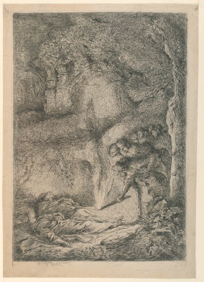 Aziz Peter ve Aziz Paul Cesetlerinin Bulunması by Giovanni Benedetto Castiglione