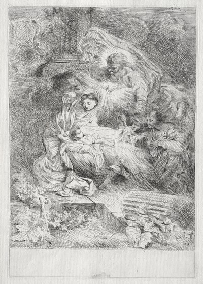 Tanrı Baba ve Kutsal Ruh ile Doğuş by Giovanni Benedetto Castiglione