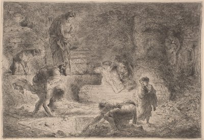 Tobit Ölüleri Gömüyor by Giovanni Benedetto Castiglione