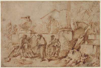 Tobit Ölüleri Gömüyor by Giovanni Benedetto Castiglione