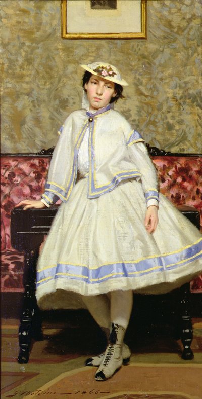 Alaide beyaz giyinmiş by Giovanni Boldini