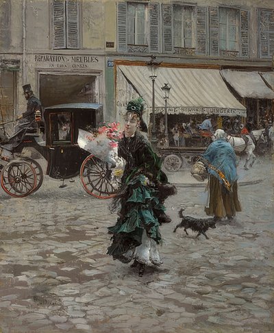Karşıdan karşıya geçerken. 1873-75 by Giovanni Boldini