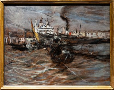 Venedik'teki tekneler by Giovanni Boldini
