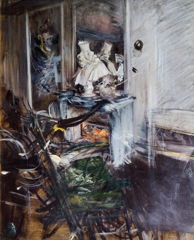 Kardinal Bernini ressamın odasında, Giovanni Boldini (1842-1931), tuval üzerine yağlıboya, 53x46 cm by Giovanni Boldini