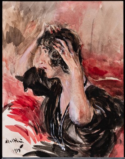 aynada kendine bakan kız by Giovanni Boldini