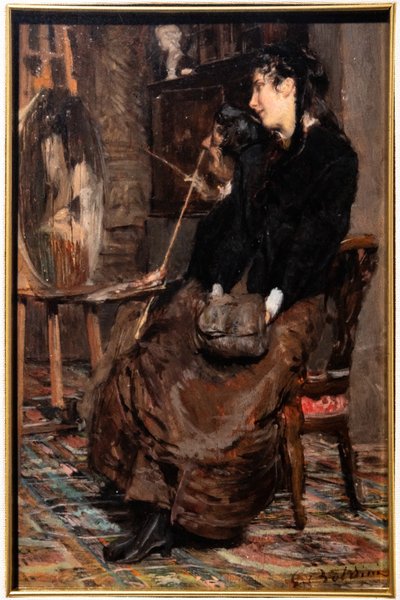 Ressamın çalışmasında by Giovanni Boldini