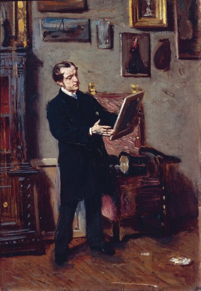 İtalya, Florence, Tablo Izleyen Genç Adam by Giovanni Boldini