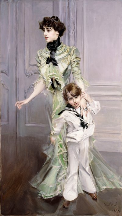 Madam Hugo ve Oğlunun Portresi, 1924 by Giovanni Boldini