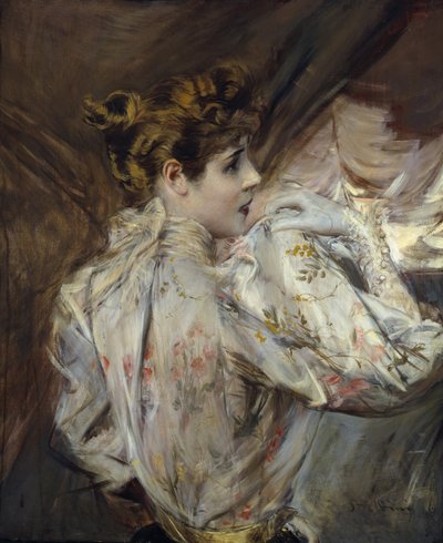 Profildeki Genç Bir Kadının Portresi Eleonora Duse, c. 1895. by Giovanni Boldini