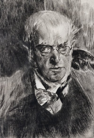 Ressam Adolph Menzel'in portresi, detay by Giovanni Boldini