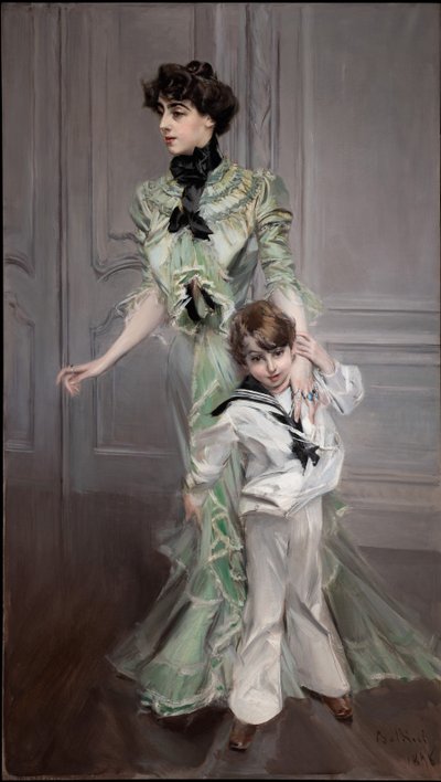 Bayan Hugo ve oğlunun portresi, 1898. by Giovanni Boldini