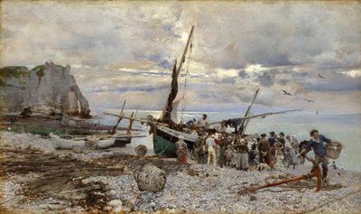 Balıkçı Teknelerinin Dönüşü, Etretat, 1879 by Giovanni Boldini