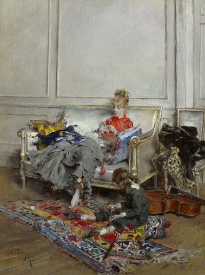Genç Kadın Tığ İşi, 1875 by Giovanni Boldini