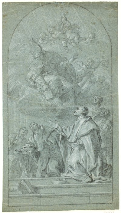 St Augustine'den düzenlerinin kuralını alan Augustinian rahipleri by Giovanni Bonati