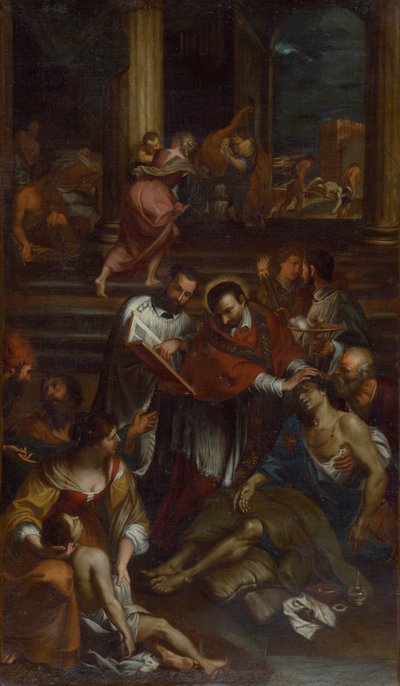 Saint Charles Borromeo, Veba Kurbanları Arasında, 17. Yüzyılın İkinci Yarısı.. by Giovanni Bonatti