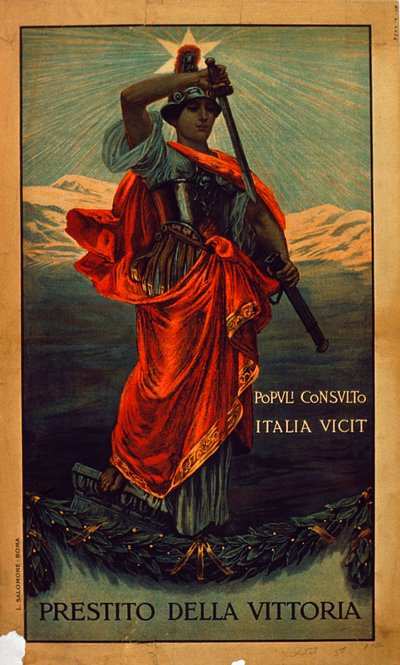 İtalyan Askeri Posteri, Birinci Dünya Savaşı: 'Prestitio della Vittoria', İtalyan savaş tahvilleri afişi by Giovanni Capranesi