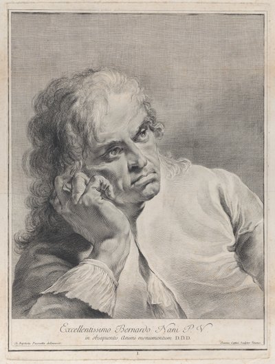 Kafasını eline dayayan dalgın adam, 1743. by Giovanni Cattini