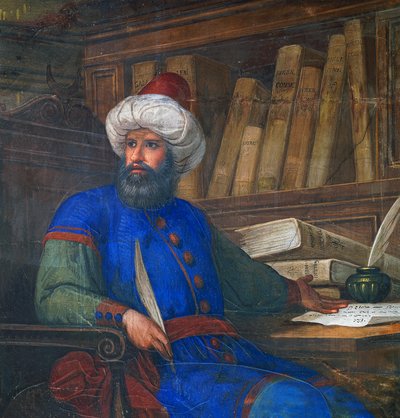 Andrea Alpago'nun (1450-1522) portresi, doktor ve filozof, fresk, Giovanni De Min (1786-1859), Belediye Binası, Belluno, Veneto, İtalya by Giovanni De Min