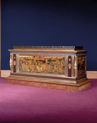 Cassone (ahşap ve yaldızlı ahşap üzerine tempera) (ayrıca bkz. 1113941-4) by Giovanni Di Ser Giovanni Lo Sheggia (attr. to) Guidi