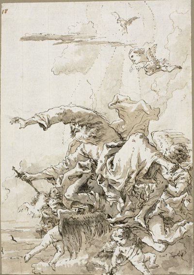 Bulutlardaki Melekler Tarafından Desteklenen Baba Tanrı, II by Giovanni Domenico Tiepolo