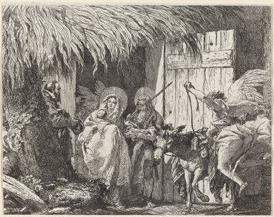 Joseph ve Mary Ayrılmaya Hazırlanıyor by Giovanni Domenico Tiepolo